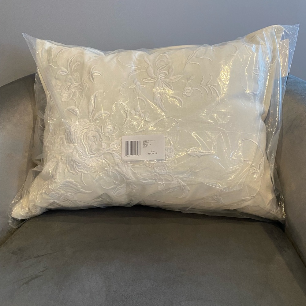Elegant Ralph Lauren Cream Floral Pillow